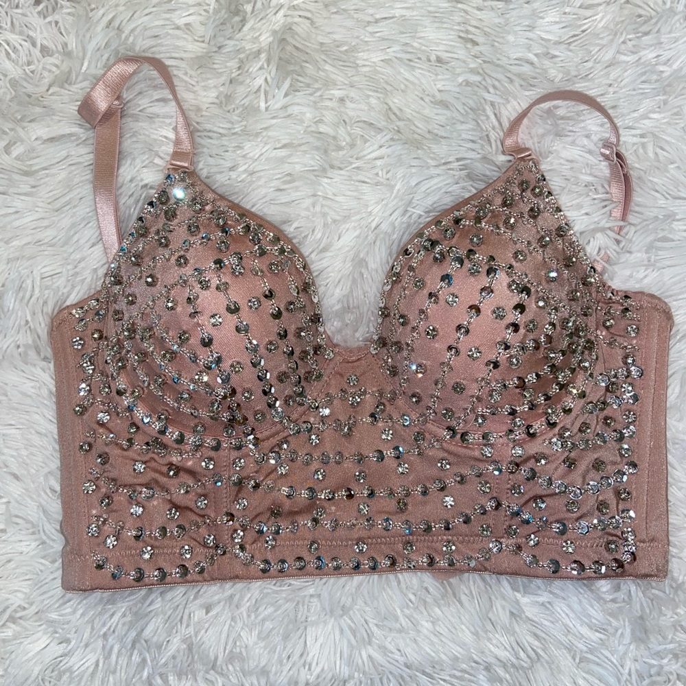 Sexy sparkly bra crop top